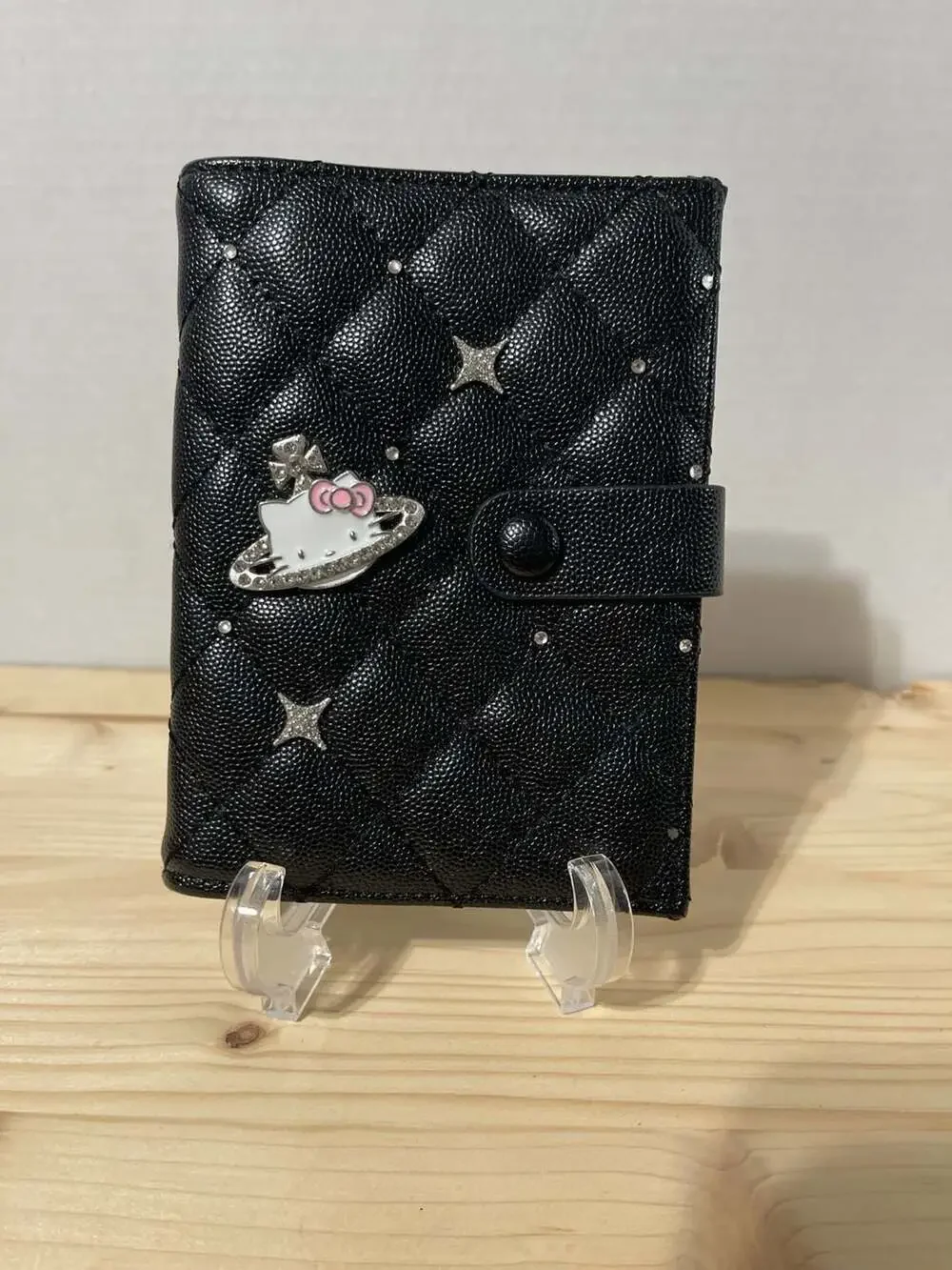 Sanrio Hello Kitty Quilted Black Leatherette Passport Holder Wallet